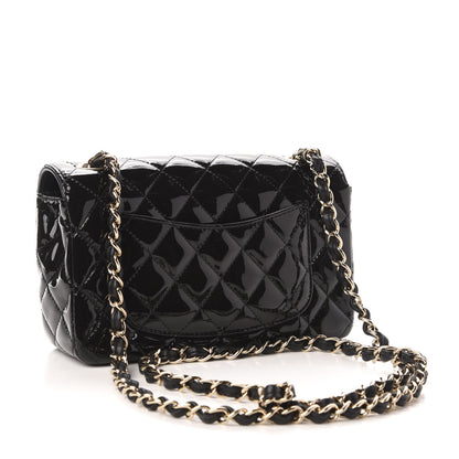 Chanel Patent Calfskin Quilted Mini Rectangular Flap Black 3 of 11