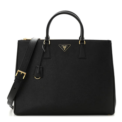 Prada Saffiano Lux Extra Large Galleria Double Zip Tote Black 1 of 9