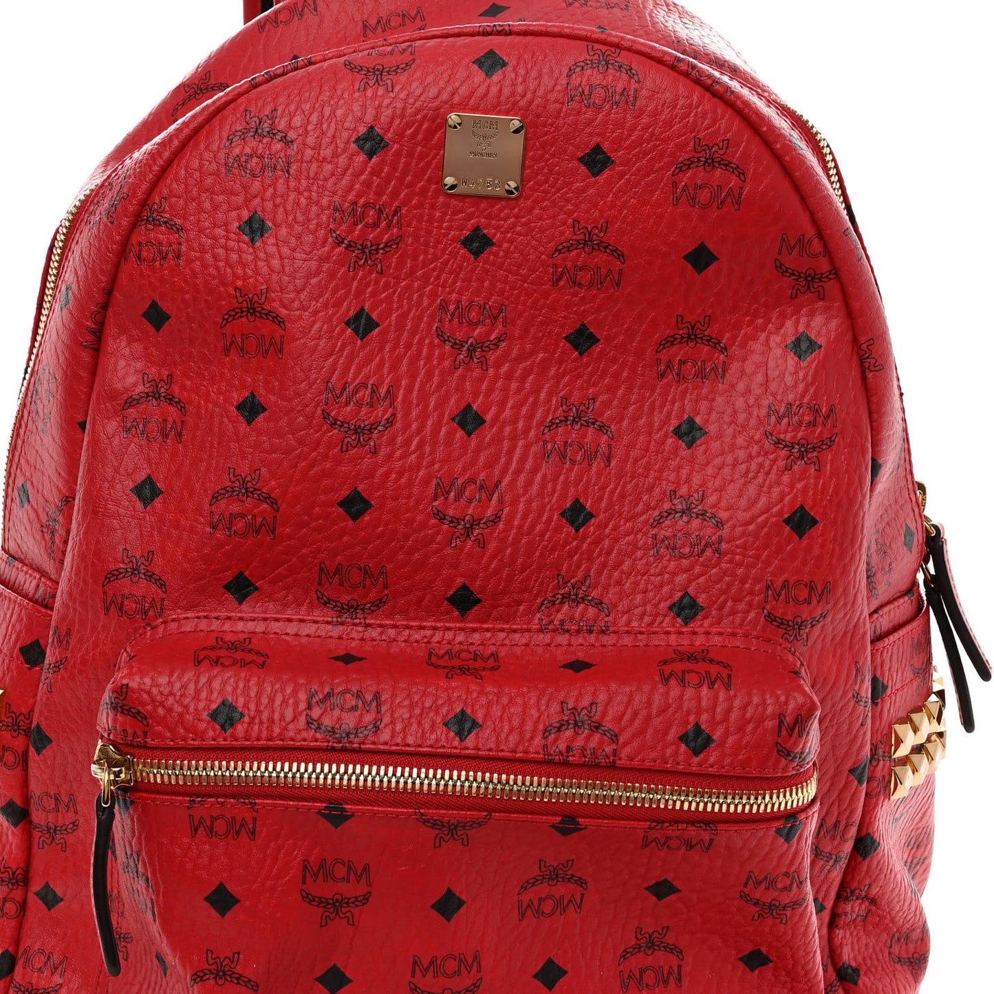 Visetos Medium Side Studs Stark Backpack Ruby Red