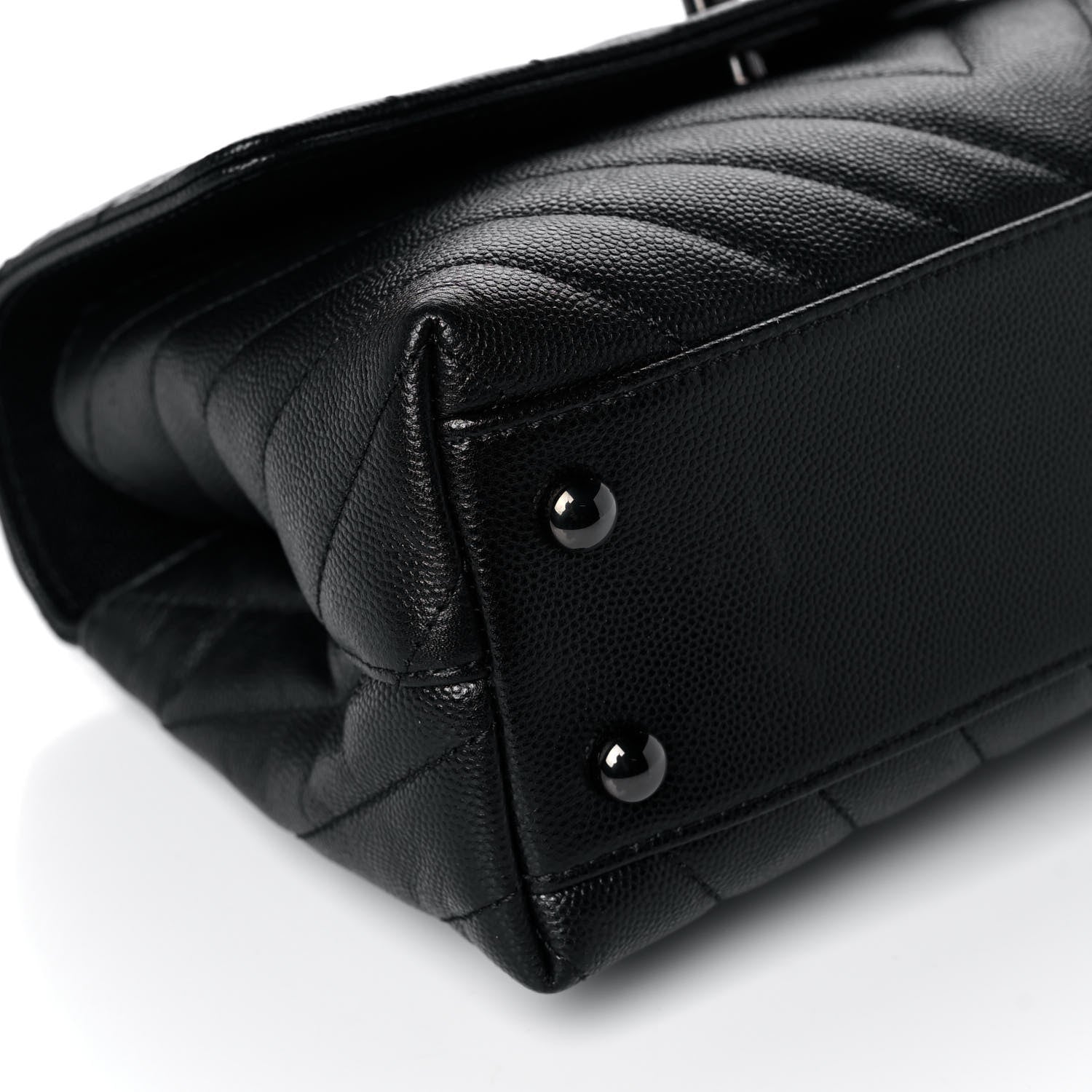 Chanel Caviar Chevron Quilted Mini Coco Handle Flap So Black 9 of 13