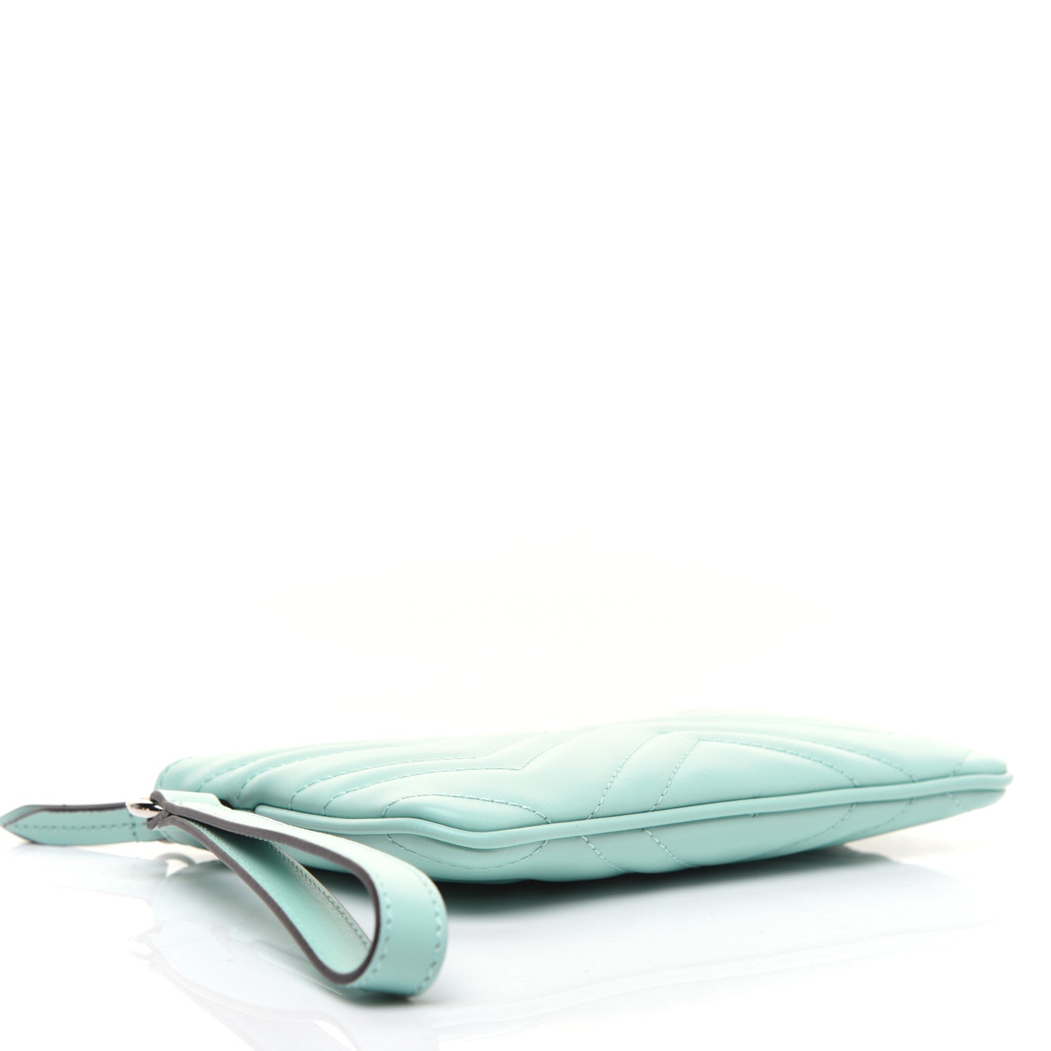 Gucci Calfskin Matelasse GG Marmont Wrist Wallet Water Green 4 of 12