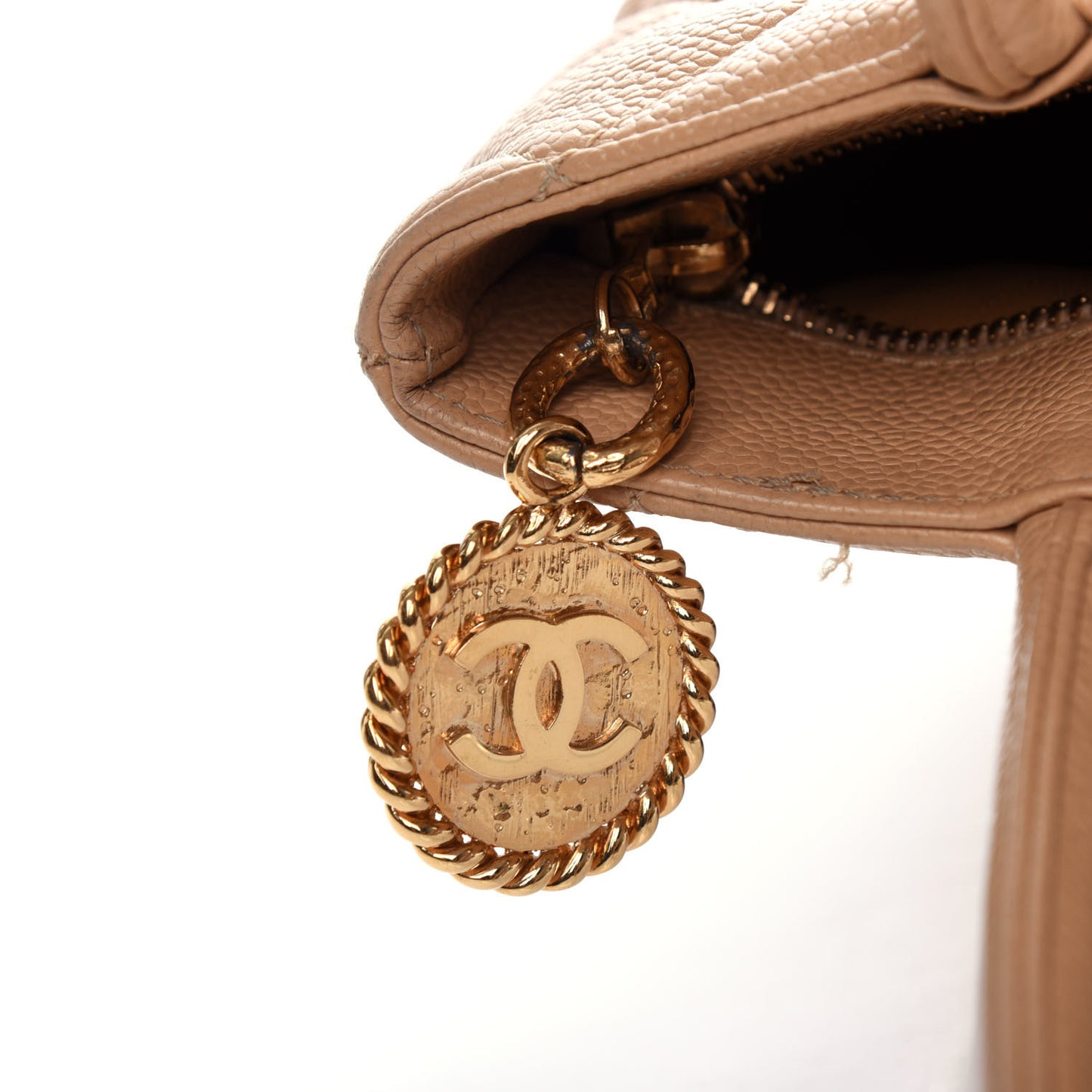 Caviar Quilted Medallion Tote Beige