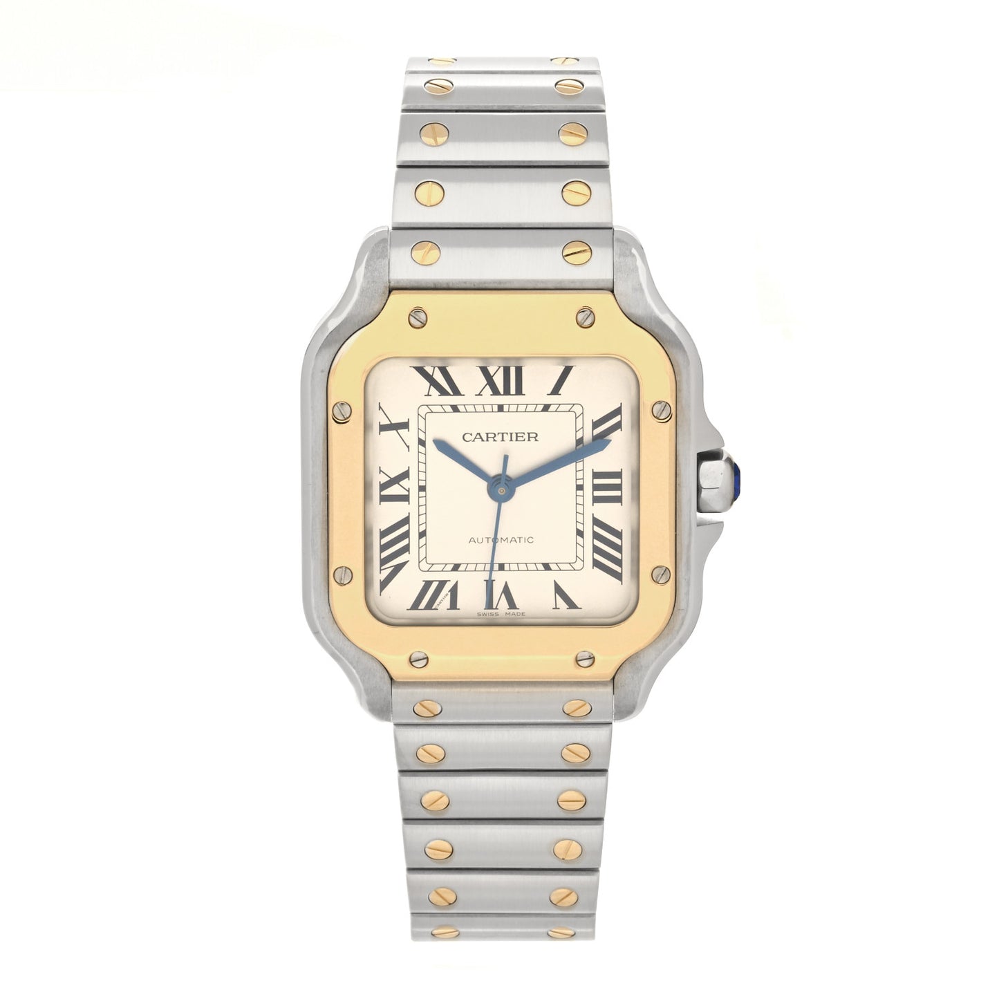 Stainless Steel 18K Yellow Gold 35mm Santos de Cartier Automatic Watch
