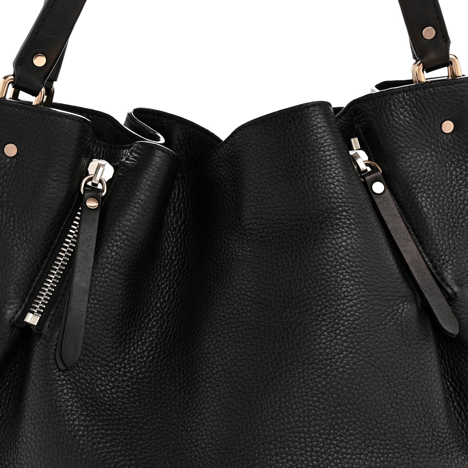 Burberry Grainy Calfskin House Check Medium Maidstone Black 9 of 14