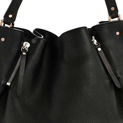 Burberry Grainy Calfskin House Check Medium Maidstone Black 9 of 14