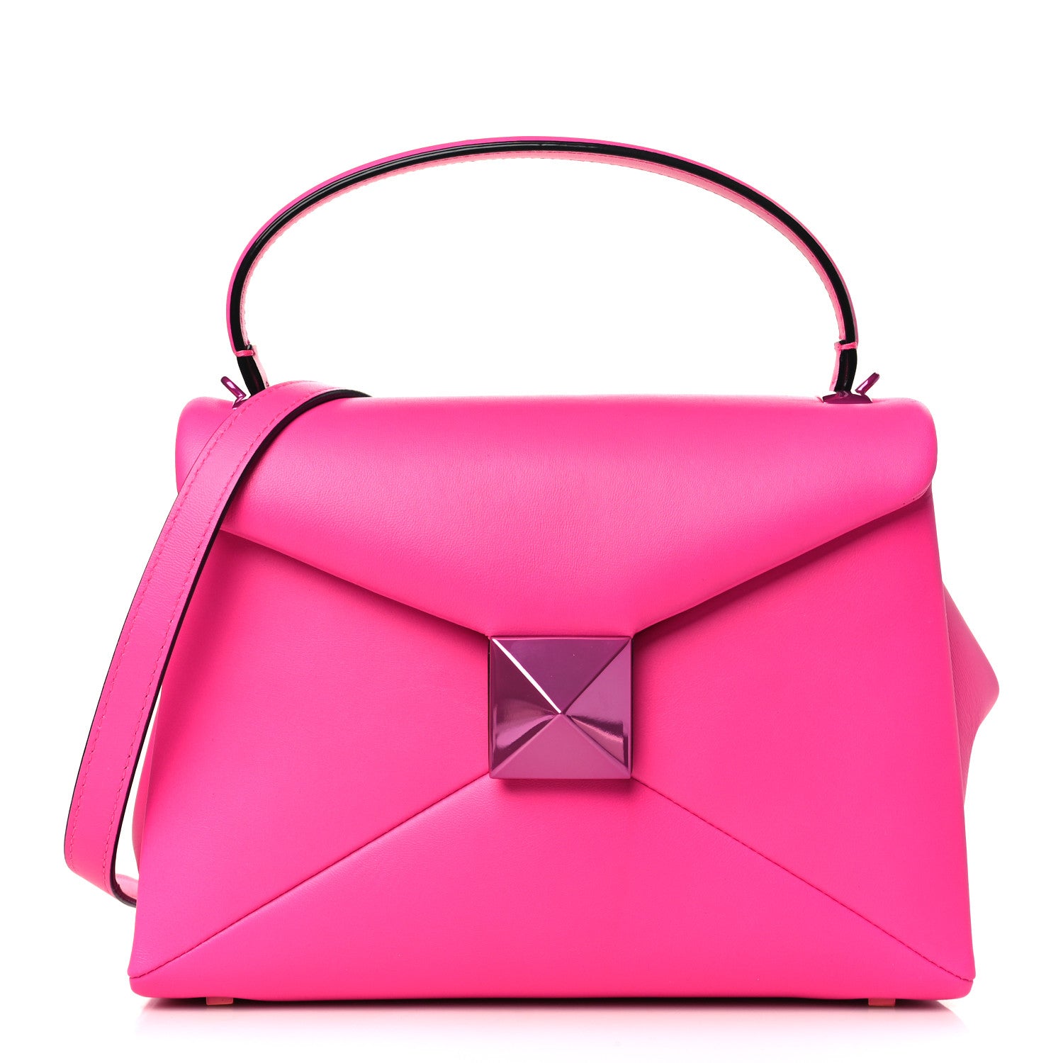 Valentino Garavani Nappa Tonal Monochrome Small One Stud Top Handle Bag Pink PP 1 of 8
