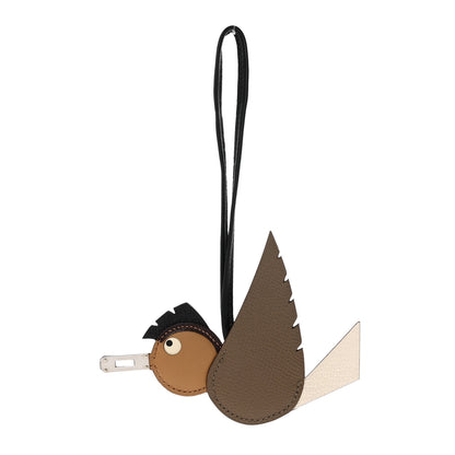Hermes Epsom Swift Chevre Mysore Birdy Bag Charm Etoupe Nata Biscuit Rouge Sellier Black 1 of 4