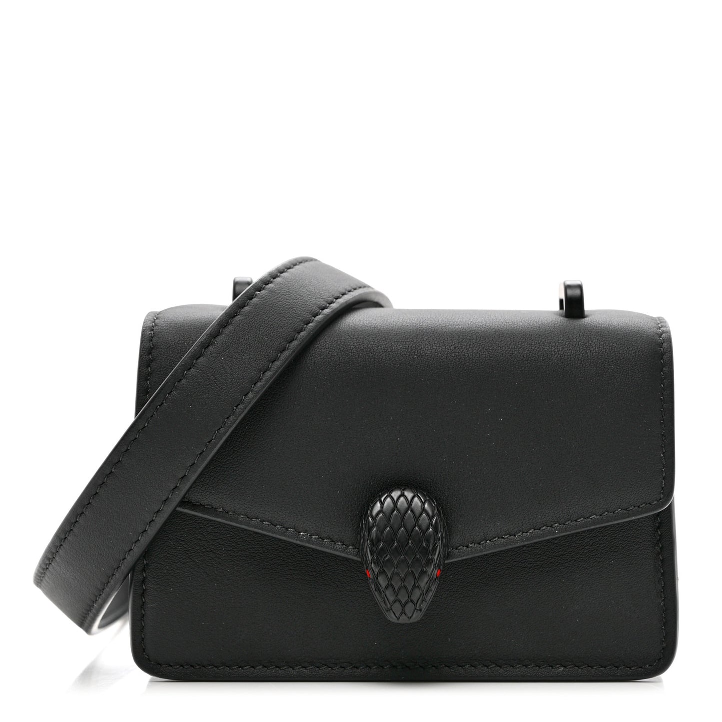 Calfskin Serpenti Forever Micro Bag Black