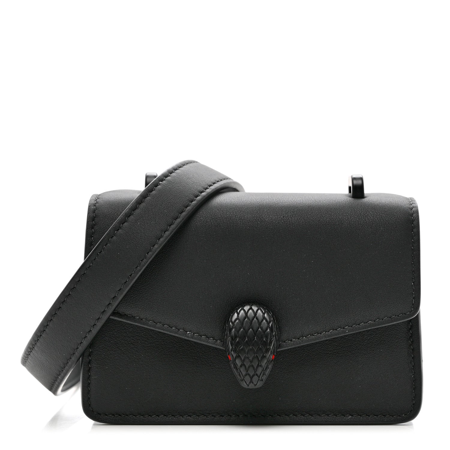 Bulgari Calfskin Serpenti Forever Micro Bag Black 1 of 7
