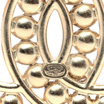 Chanel Crystal Baguette Pearl CC Brooch Gold 3 of 5