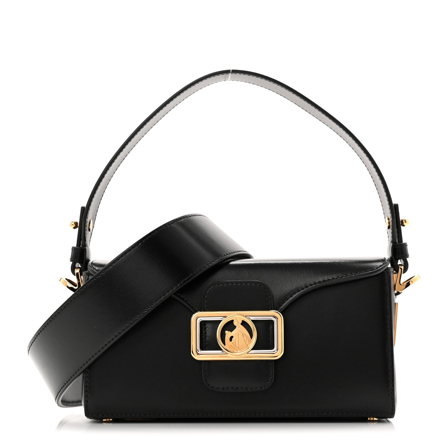 Shiny Calfskin Nano Pencil Bag Black