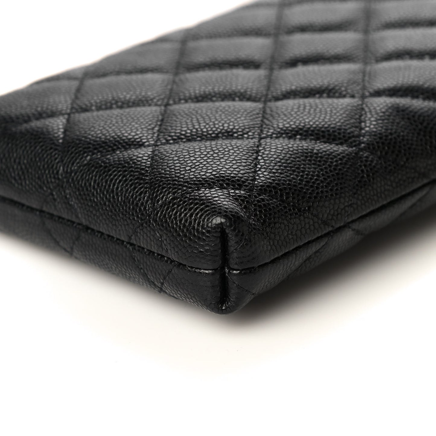 Caviar Quilted French New Wave Phone Holder With Chain Black