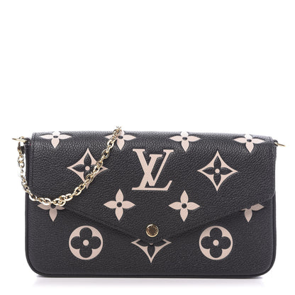 Louis Vuitton Empreinte Monogram Giant Felicie Pochette Black Beige 1 of 13