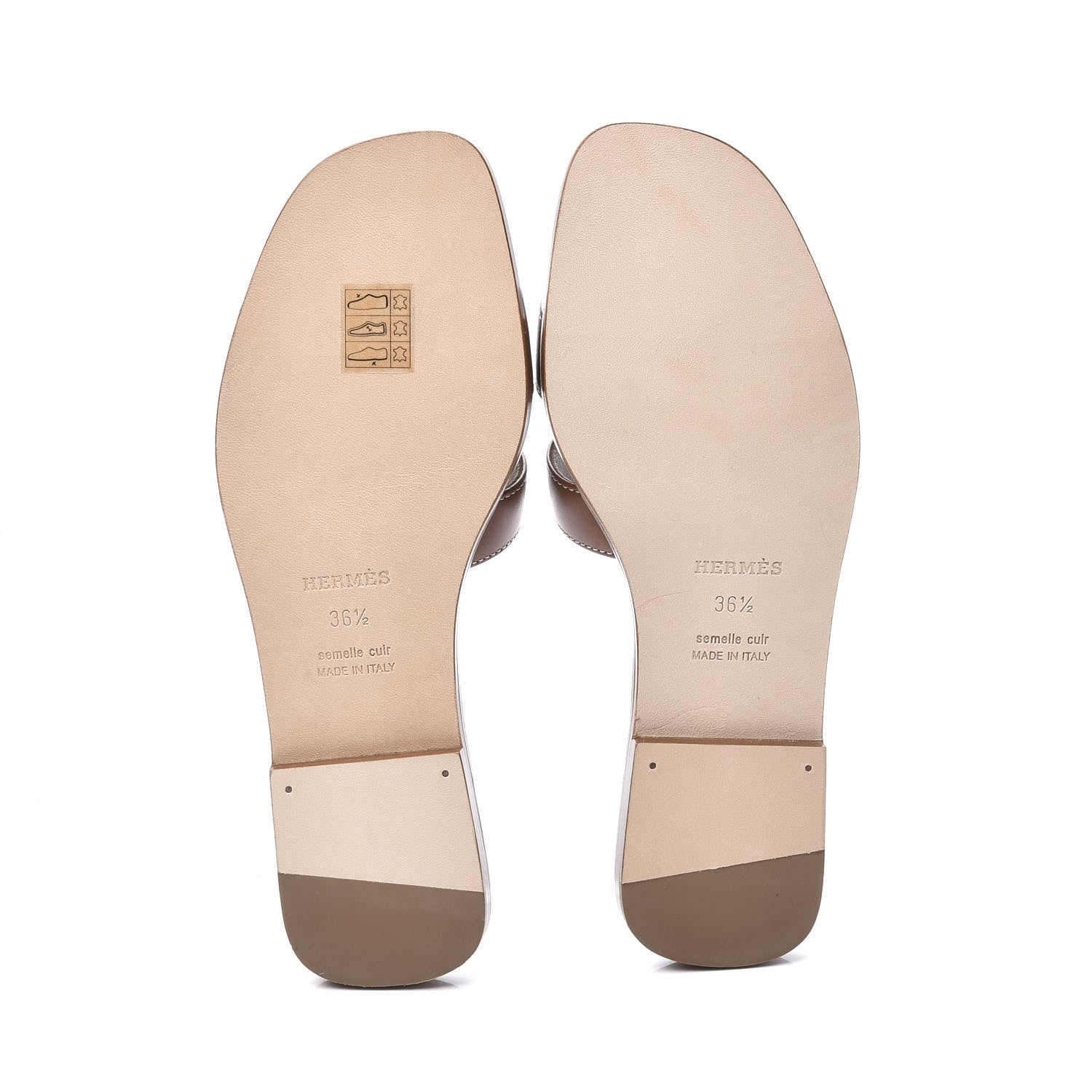 Hermes Box Calfskin Oran Sandals 36.5 Gold 6 of 12