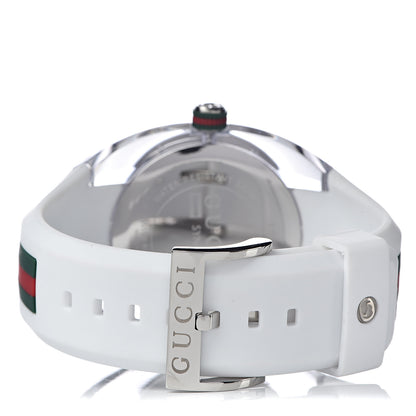 Gucci Stainless Steel Rubber 46mm Sync Web Quartz Watch White 4 of 7