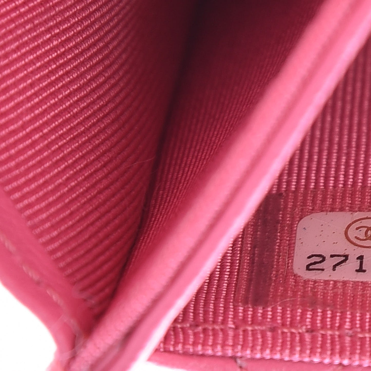 Lambskin Quilted Flap Card Holder Pink