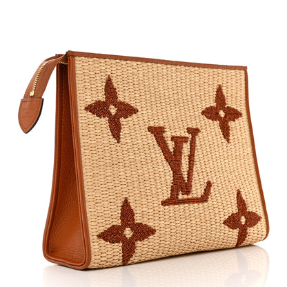 Louis Vuitton Raffia Monogram Giant Toiletry Pouch 26 Tan 3 of 7