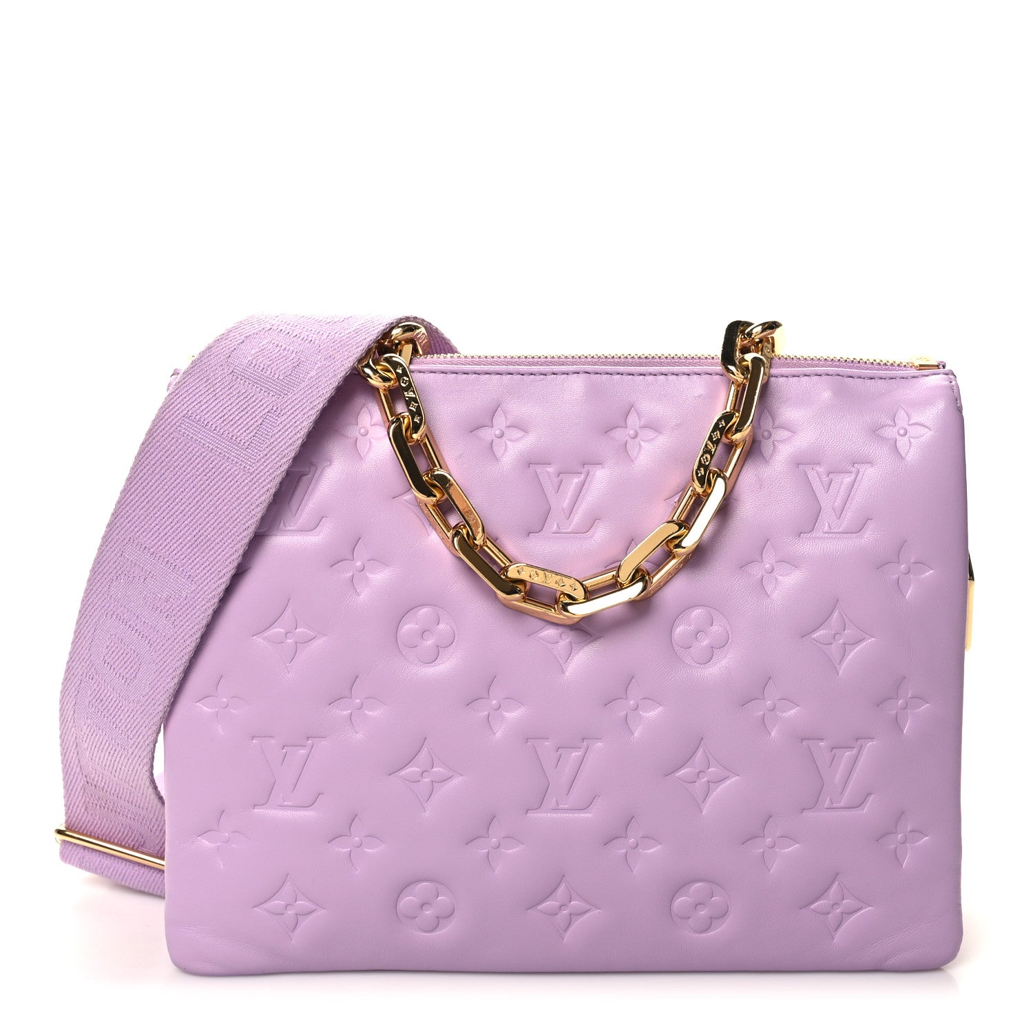 Louis Vuitton Lambskin Embossed Monogram Coussin PM Parme 1 of 13