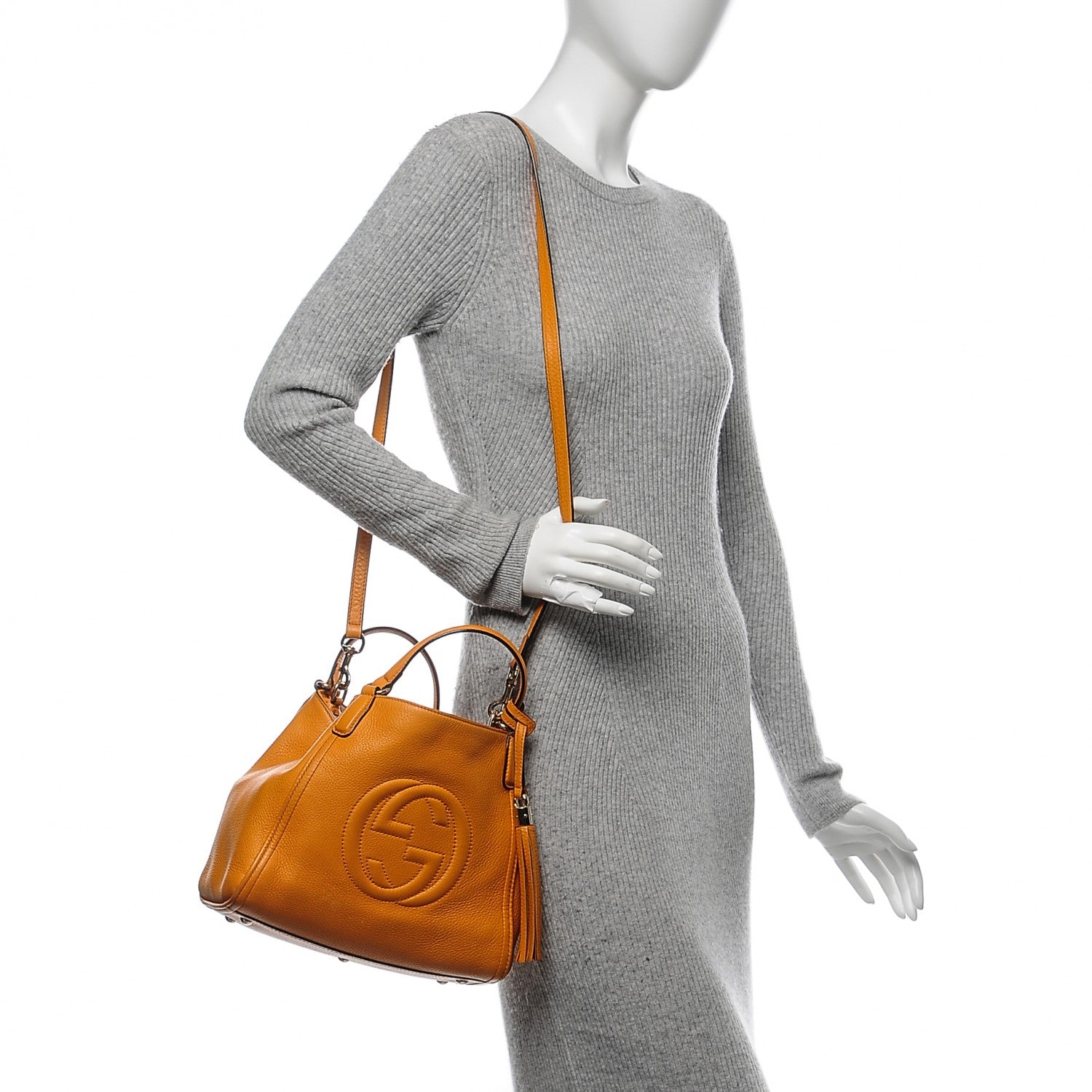 Gucci Pebbled Calfskin Small Soho Shoulder Bag Curcuma 2 of 7