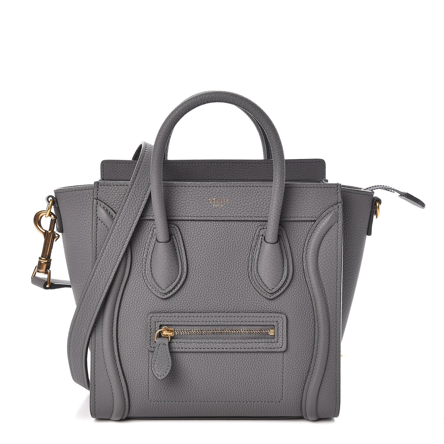 Baby Drummed Calfskin Nano Luggage Kohl