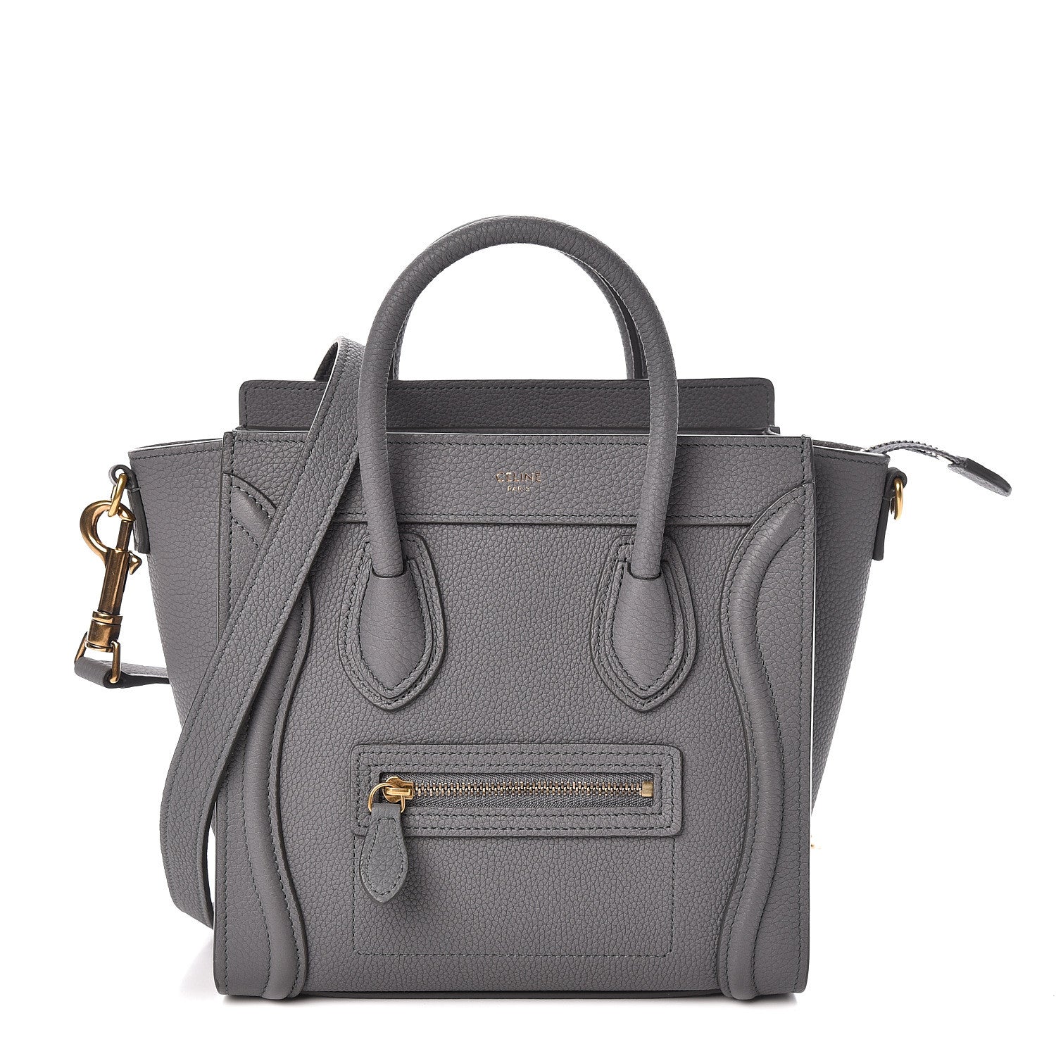 Celine Baby Drummed Calfskin Nano Luggage Kohl 1 of 10