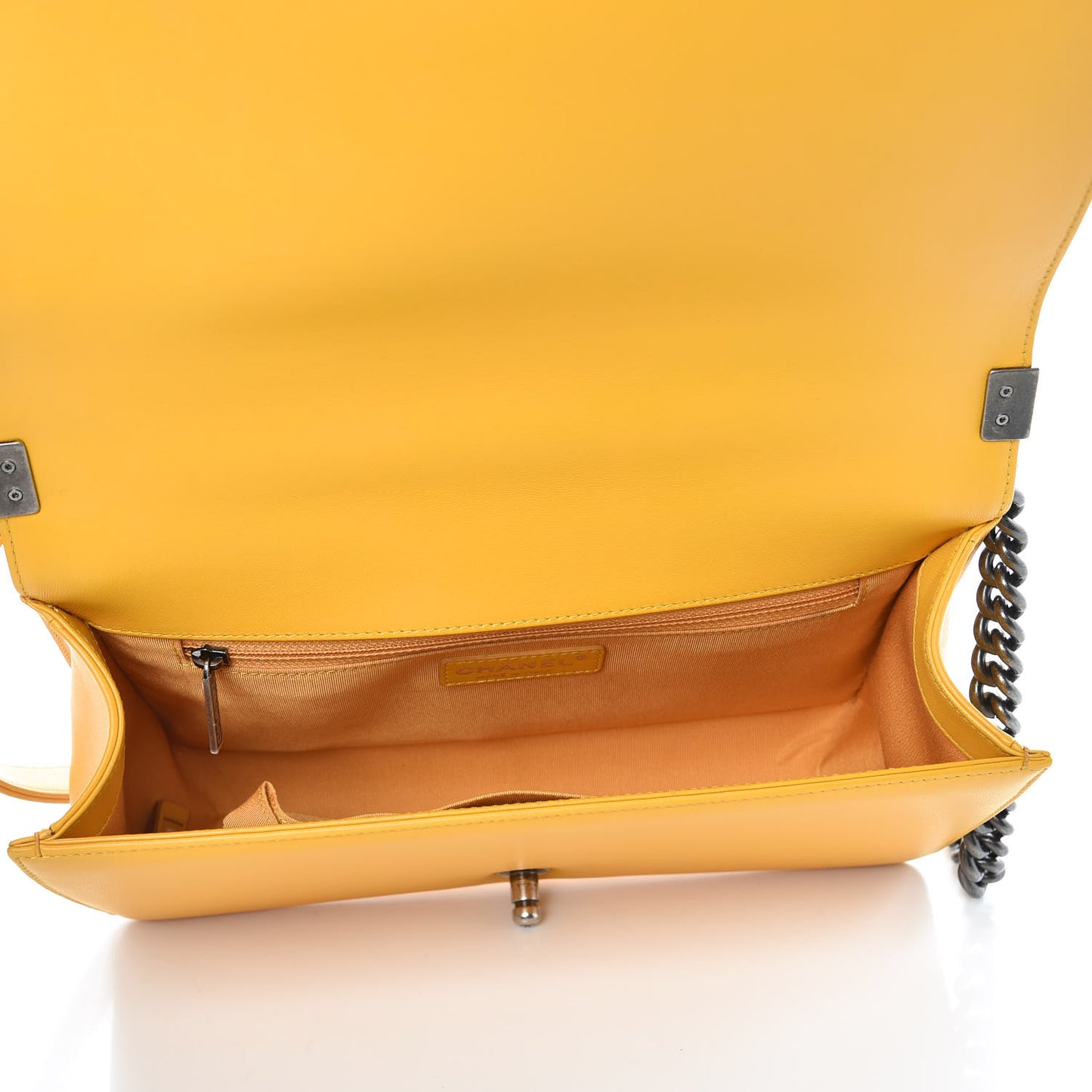 Lambskin Quilted New Medium Boy Flap Yellow