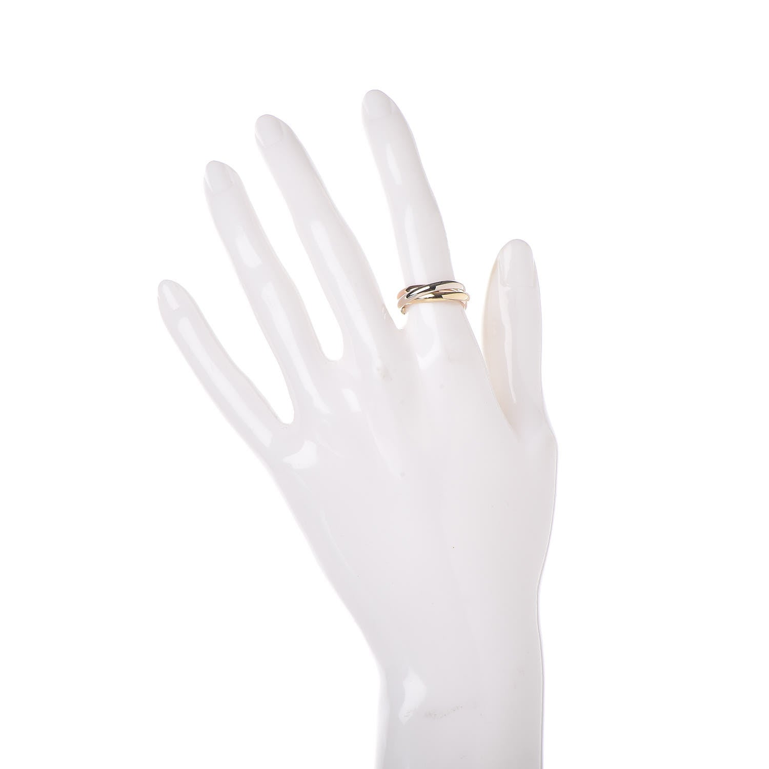 Cartier 18K Pink Yellow White Gold Small Trinity Ring 51 5.75 2 of 9
