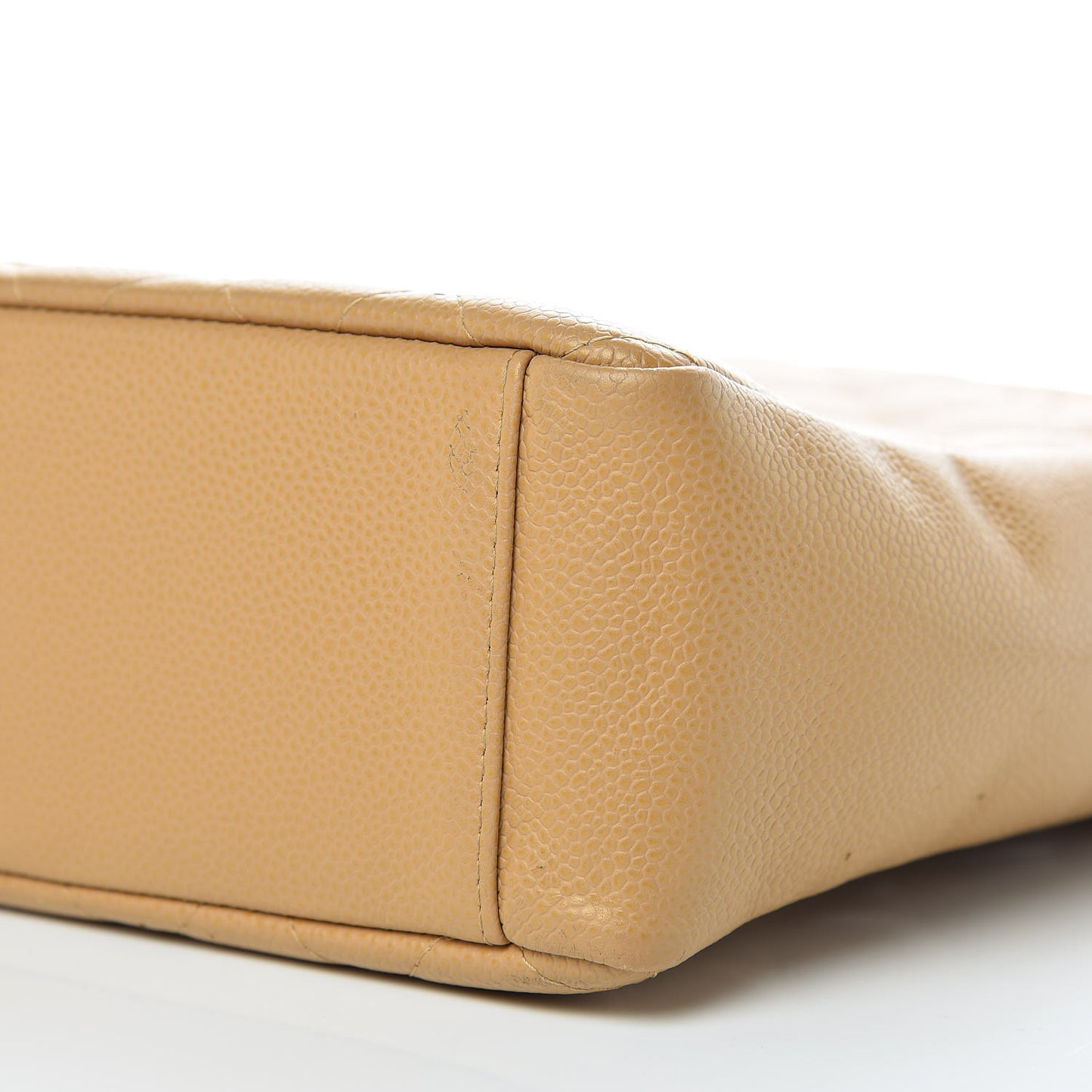 Caviar Quilted Petit Shopping Tote PST Dark Beige