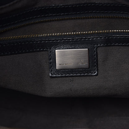 Fendi Suede Vitello Zucca Embossed Large Chef Shopper Tote Black 6 of 13