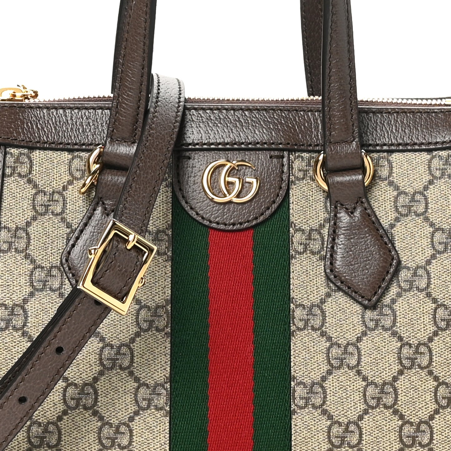 GG Supreme Monogram Small Ophidia Tote Bag Brown