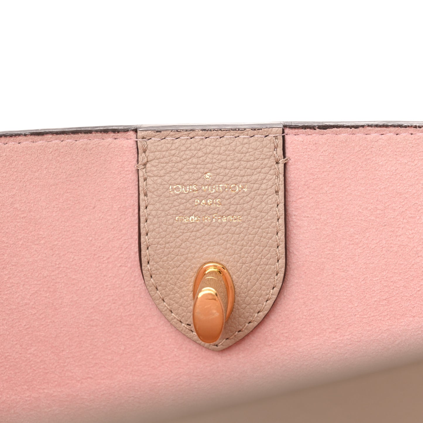 Calfskin Lockme Go Tote Greige
