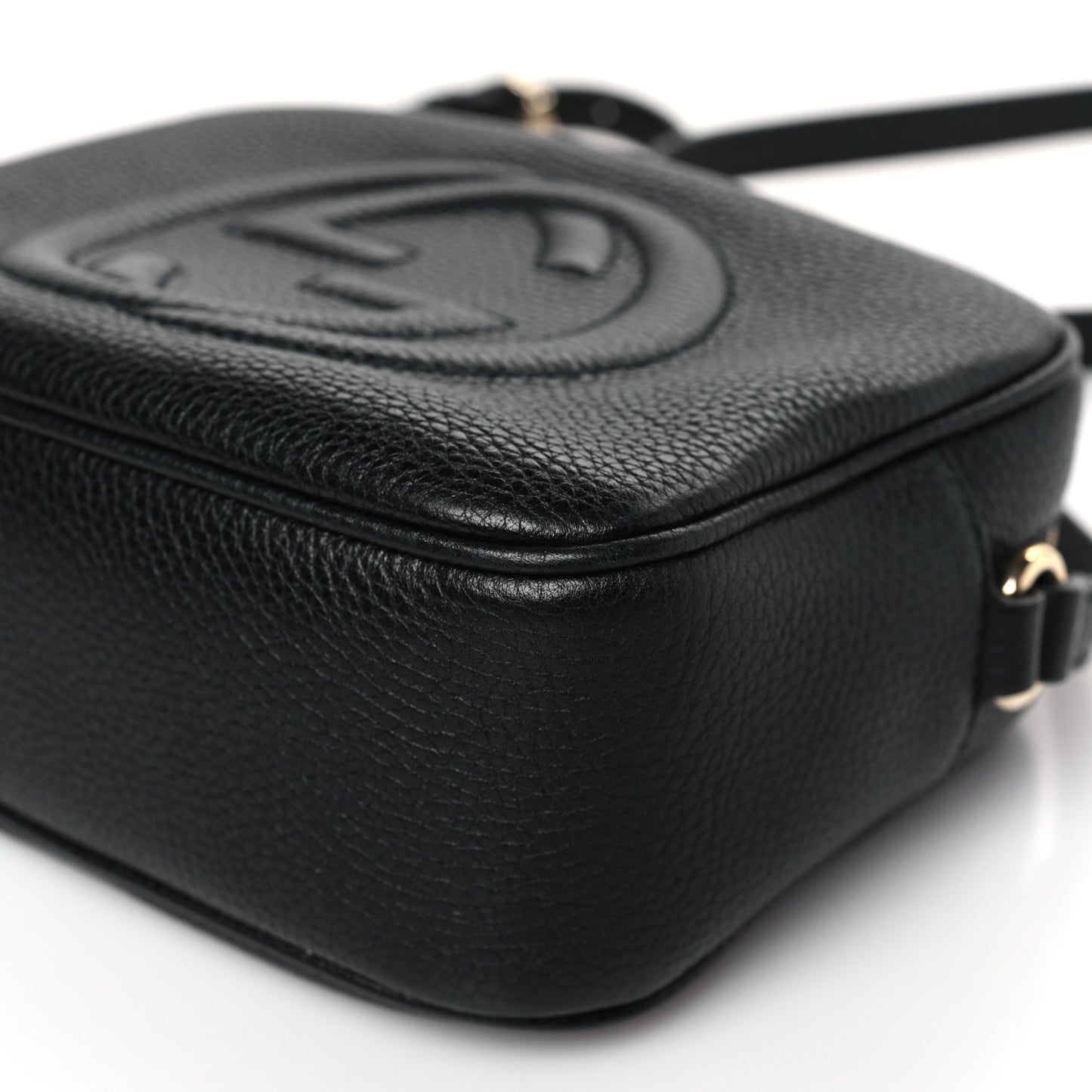 Pebbled Calfskin Small Soho Disco Bag Black