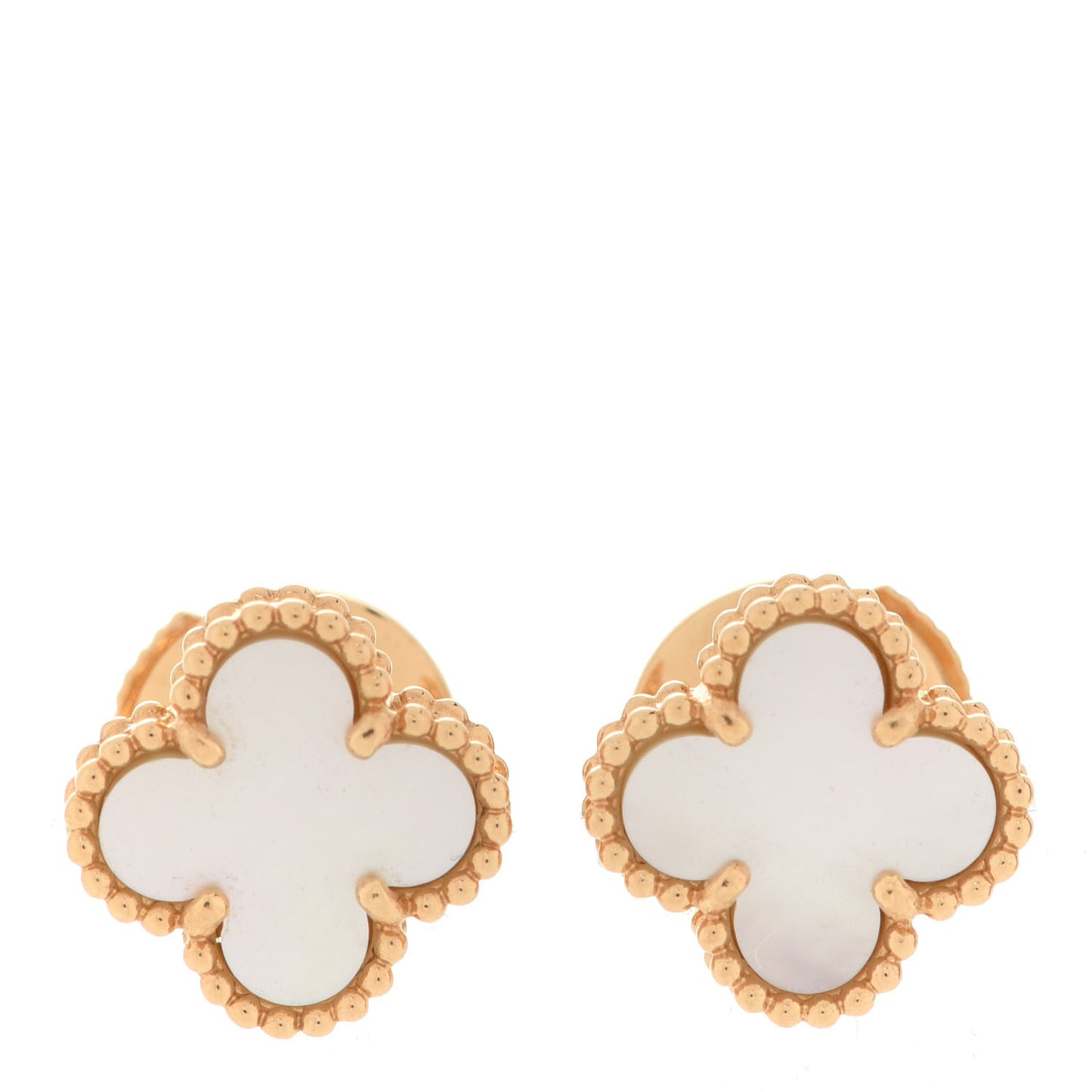18K Yellow Gold Mother of Pearl Sweet Alhambra Earrings