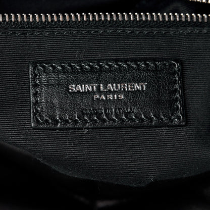 Saint Laurent Lambskin Quilted Medium Loulou Puffer Monogram Chain Satchel Black 7 of 11