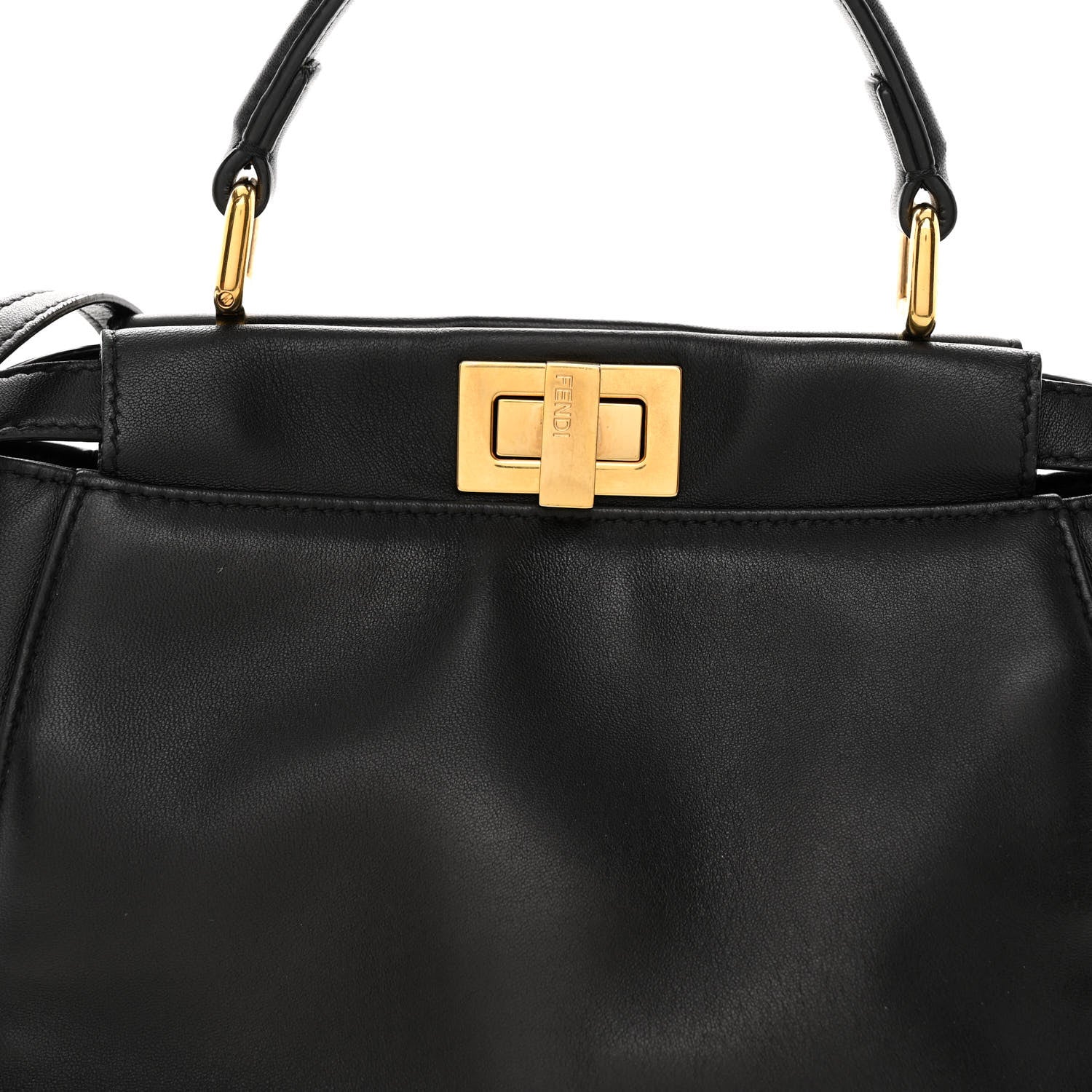 Fendi Nappa Mini Peekaboo Iconic Satchel Black 7 of 9