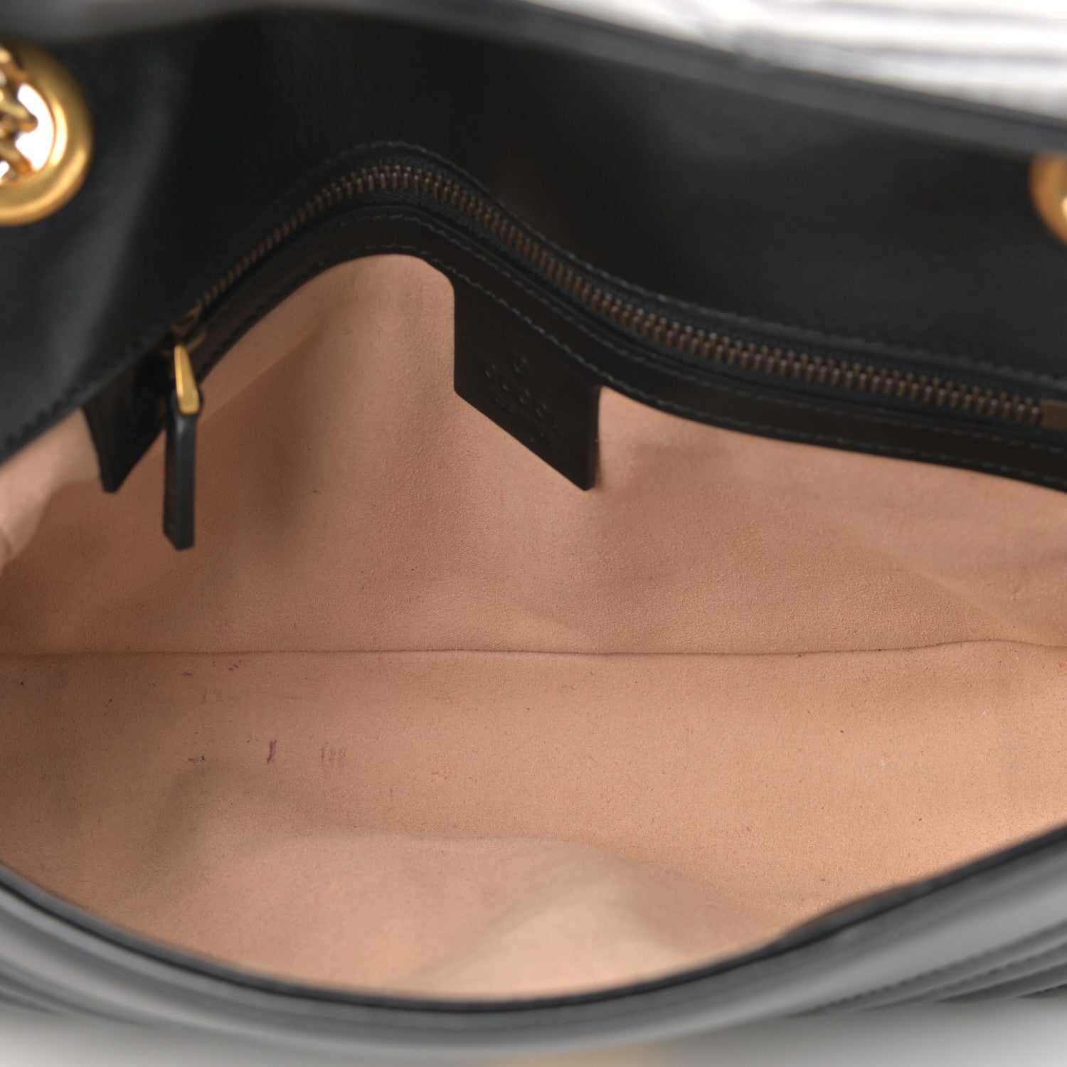 Gucci Calfskin Matelasse Small GG Marmont Shoulder Bag Black 5 of 13