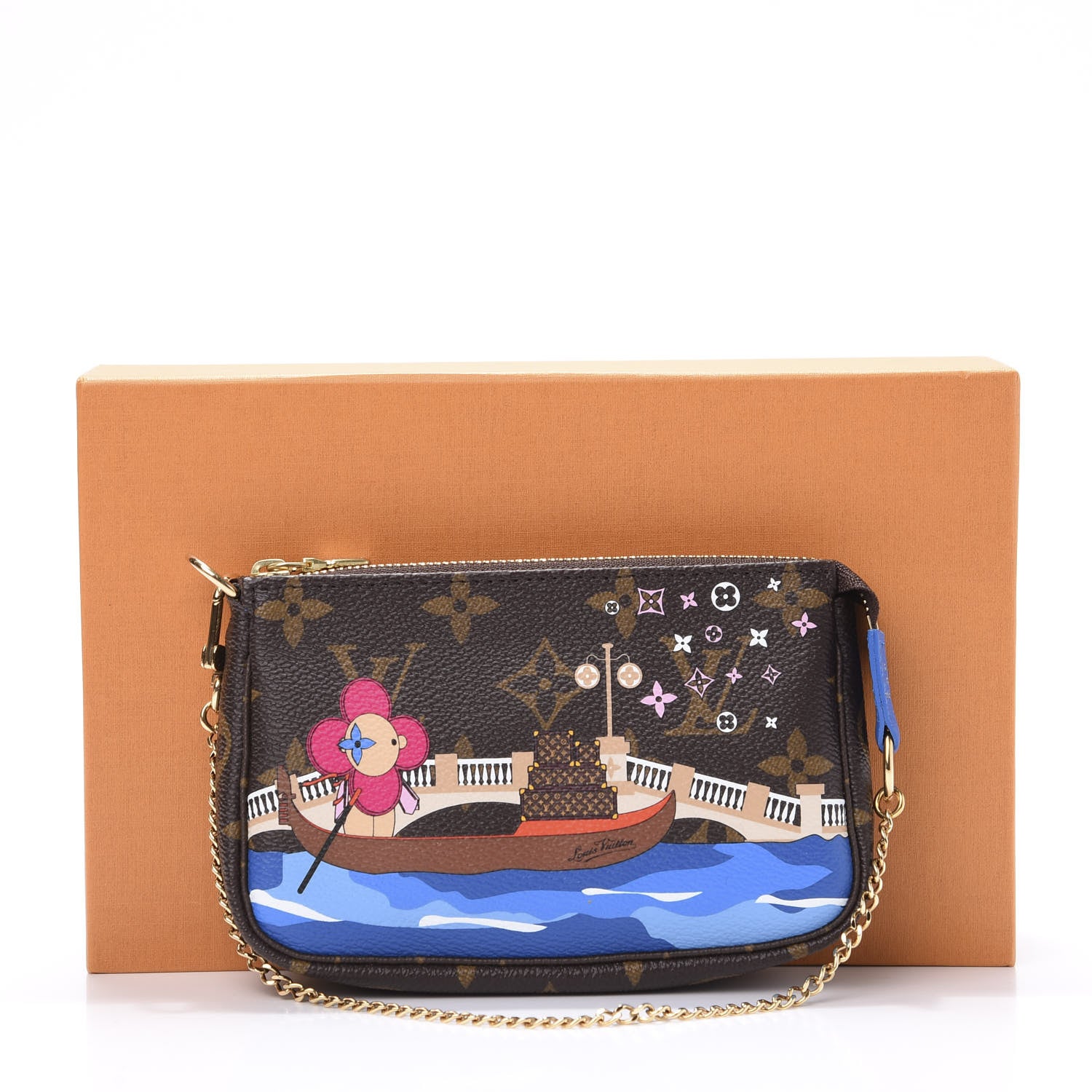 Louis Vuitton Monogram 2019 Christmas Animation Mini Venice Pochette Accessories Blue 10 of 10