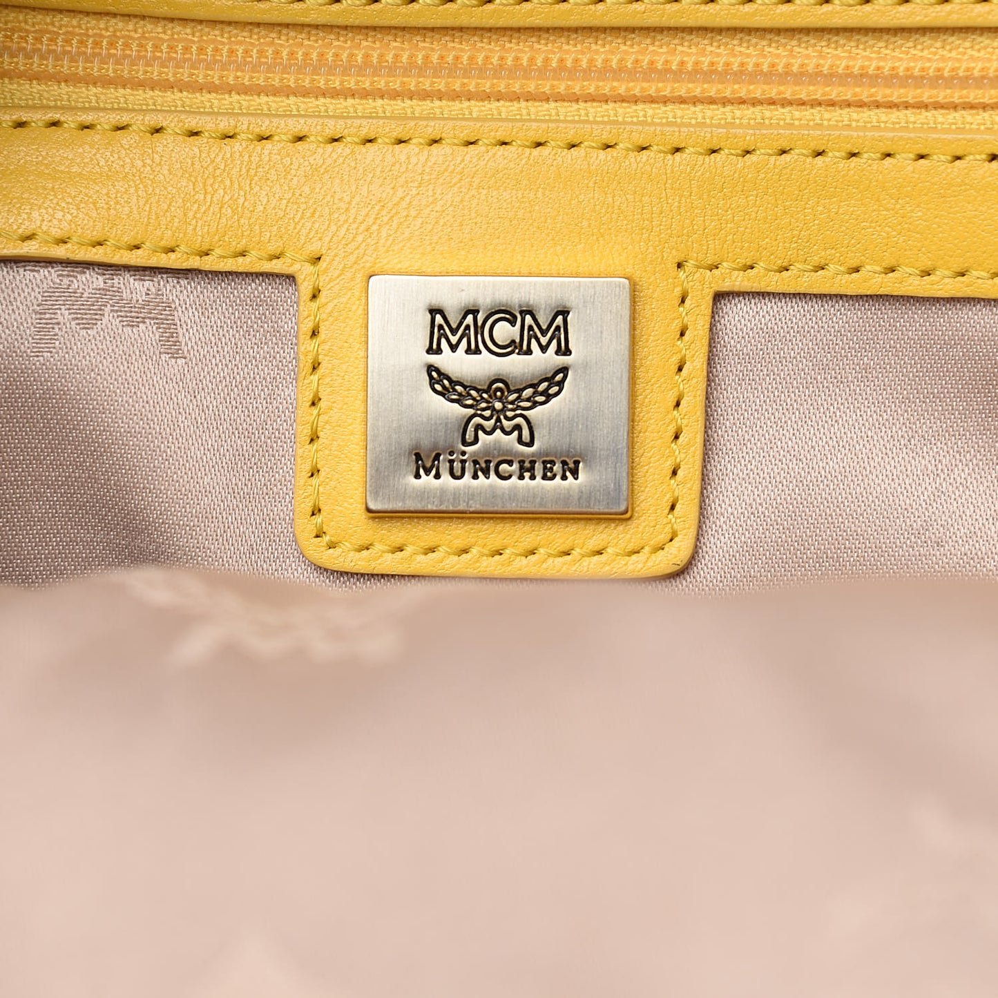 Coated Canvas Diamond Print Mini Backpack Yellow