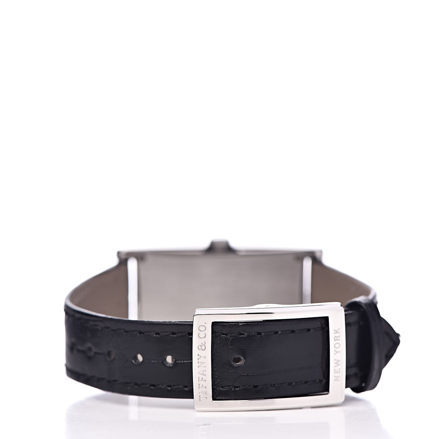 Stainless Steel Alligator 25mm East West Quartz Watch Black