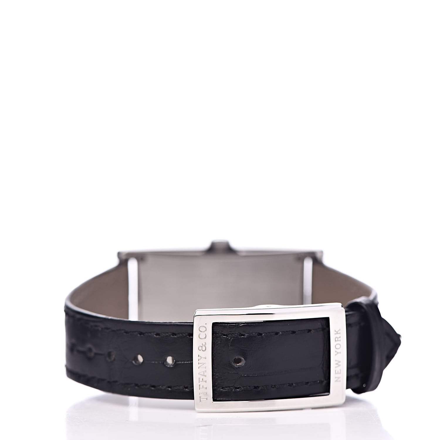 Tiffany Stainless Steel Alligator 25mm East West Quartz Watch Black 4 of 10