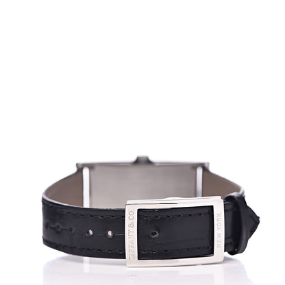 Tiffany Stainless Steel Alligator 25mm East West Quartz Watch Black 4 of 10