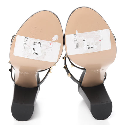 Valentino Garavani Calfskin Rockstud 90mm Caged Slide Sandals 39 Black 5 of 9