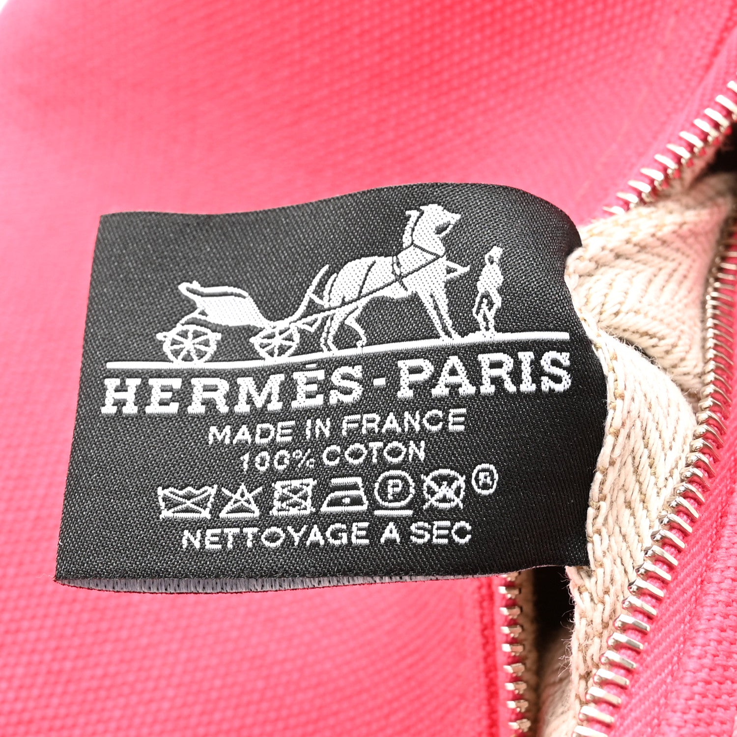 Hermes Canvas Large Bride-A-Brac Pouch Hibiscus 6 of 7