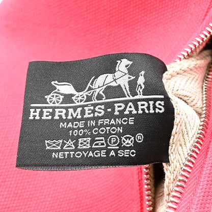 Hermes Canvas Large Bride-A-Brac Pouch Hibiscus 6 of 7