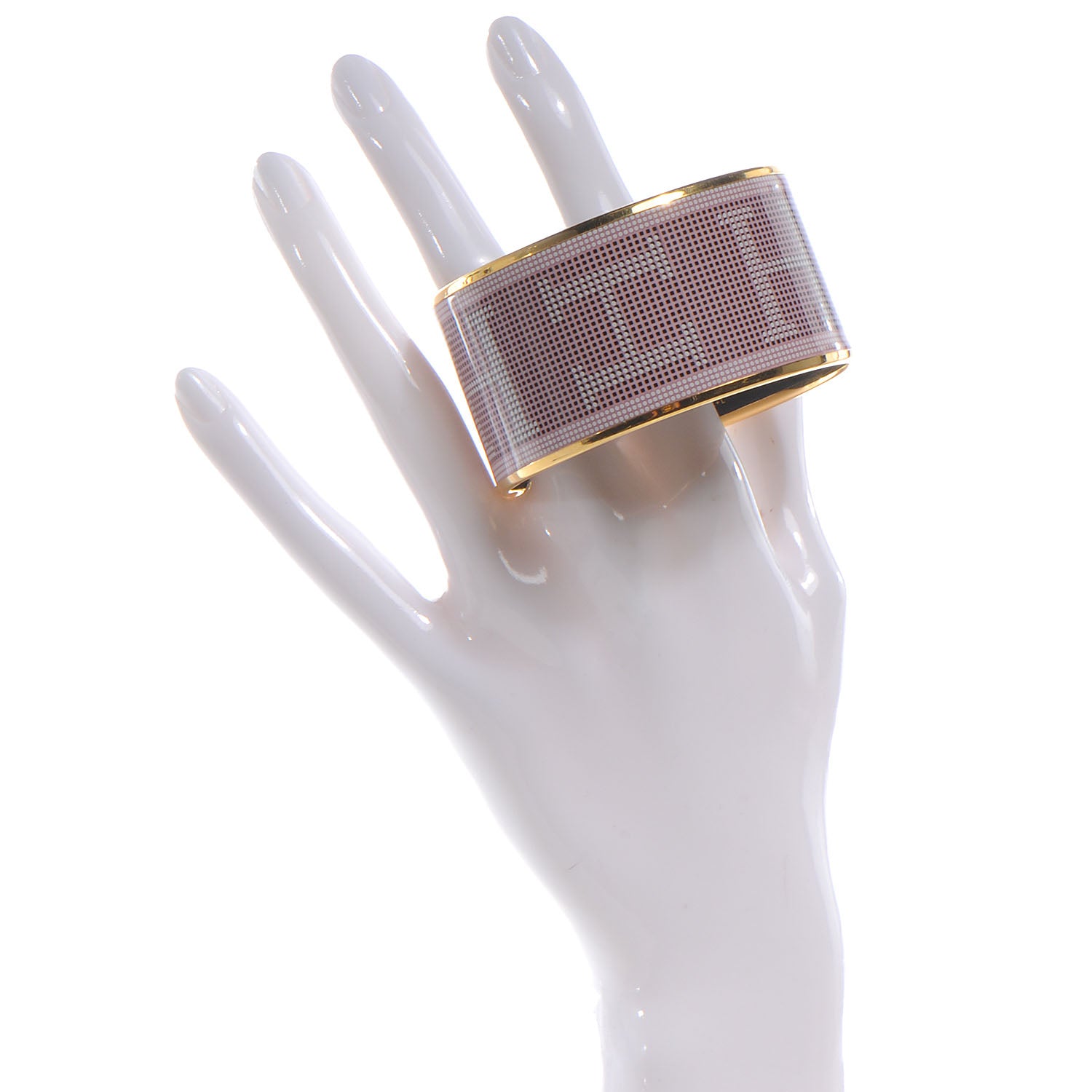 Hermes Enamel Recherche H Printed Extra Wide Bracelet 65 2 of 5