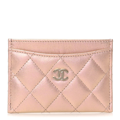 Chanel Iridescent Calfskin Quilted Card Holder Pink 1 of 8