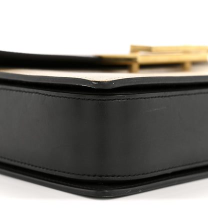 Saint Laurent Calfskin Medium Classic Lulu Bag Beige Black 10 of 16