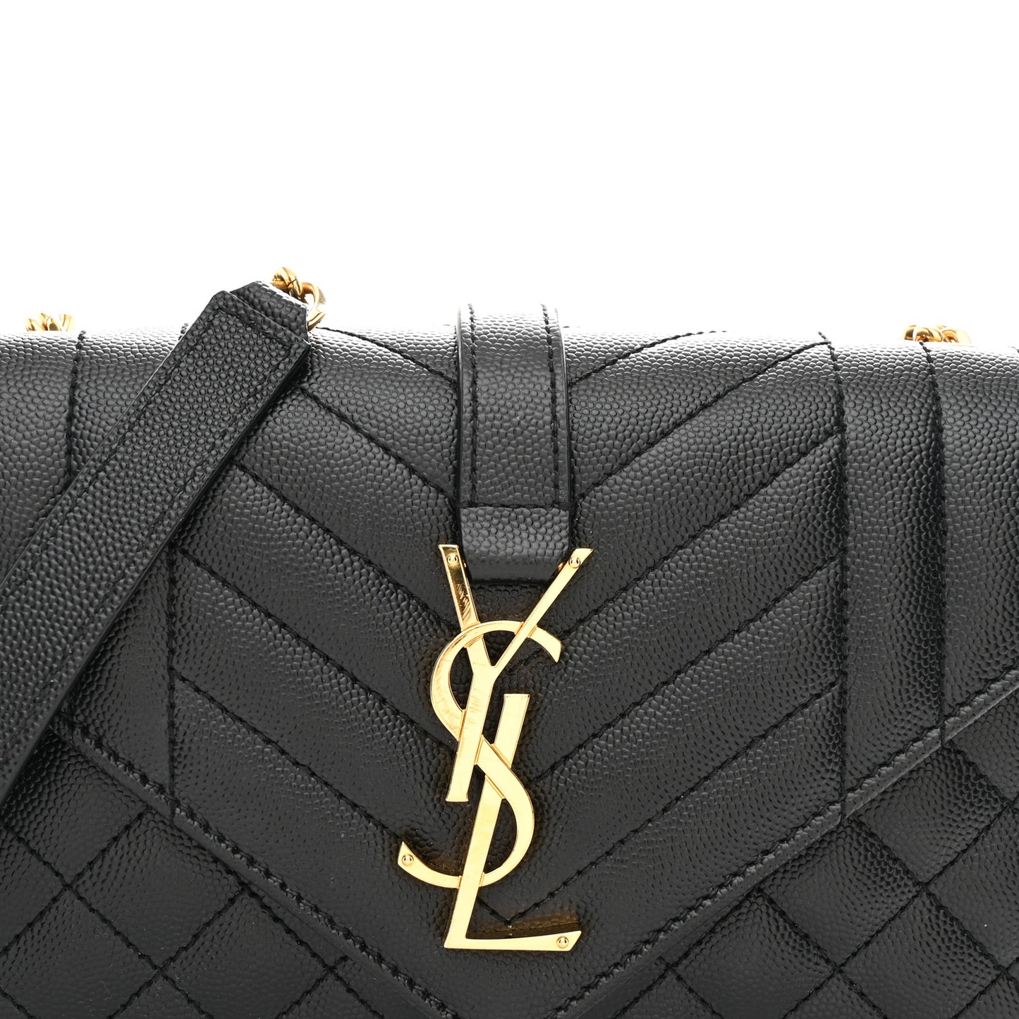 Grain De Poudre Textured Mixed Matelasse Triquilt Small Monogram Satchel Black