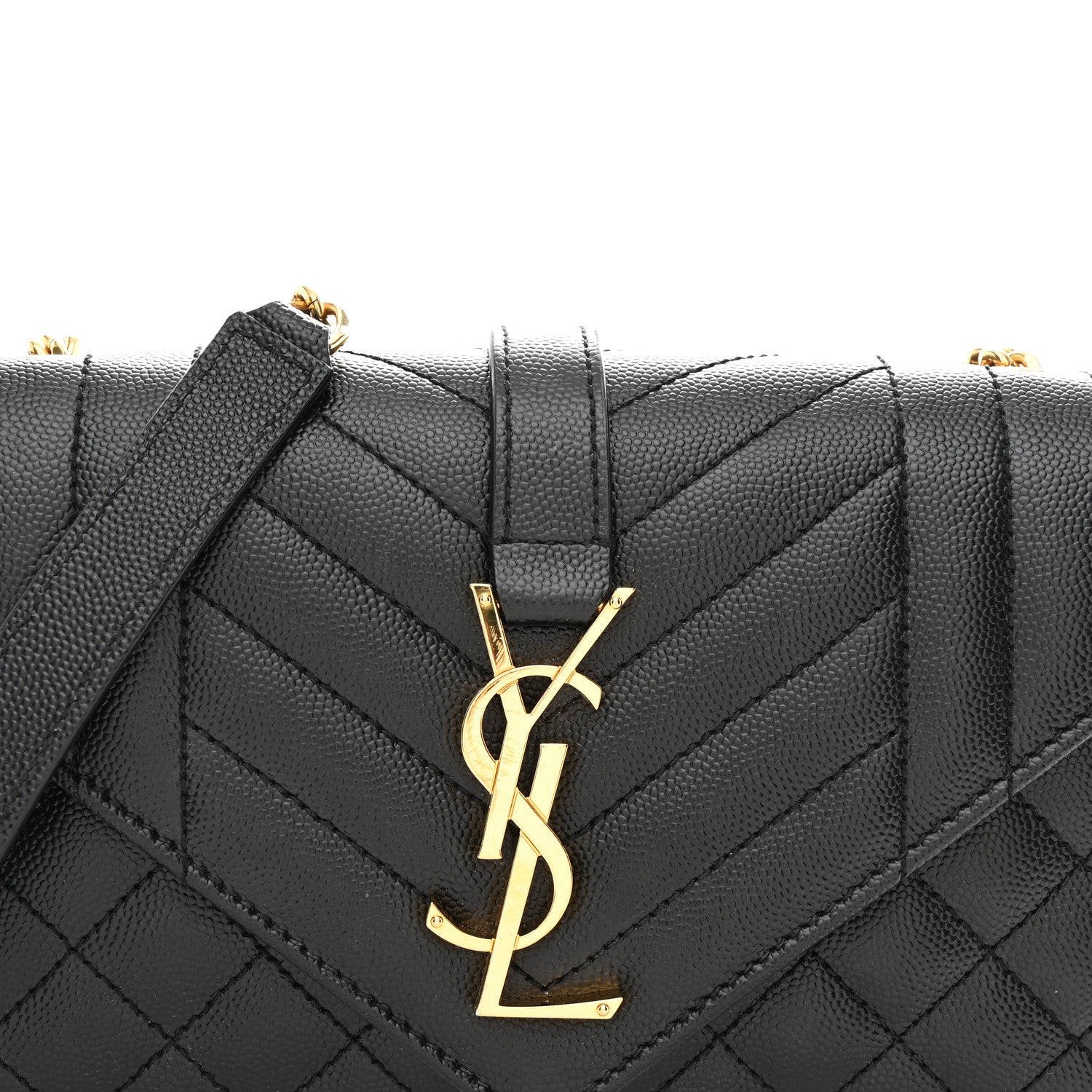 Saint Laurent Grain De Poudre Textured Mixed Matelasse Triquilt Small Monogram Satchel Black 8 of 11