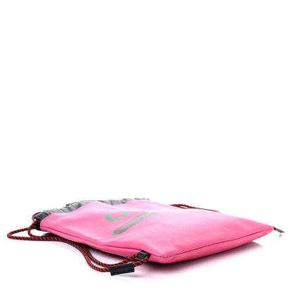 Gucci Grained Calfskin Logo Drawstring Backpack Box Pink Green Black 5 of 11